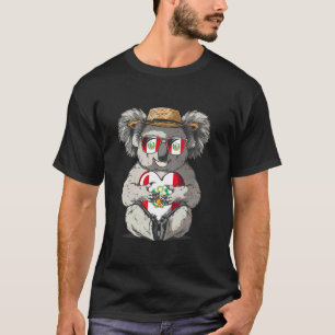 Camiseta Bandera de Perú Koala Corazón Orgullo Peruano Raíz