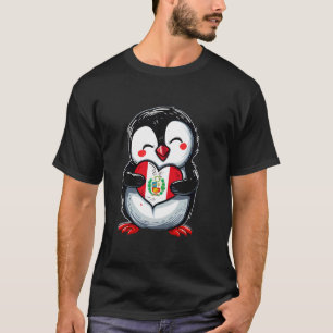 Camiseta Bandera de Perú Pingüino Lindo Orgullo Peruano Raí