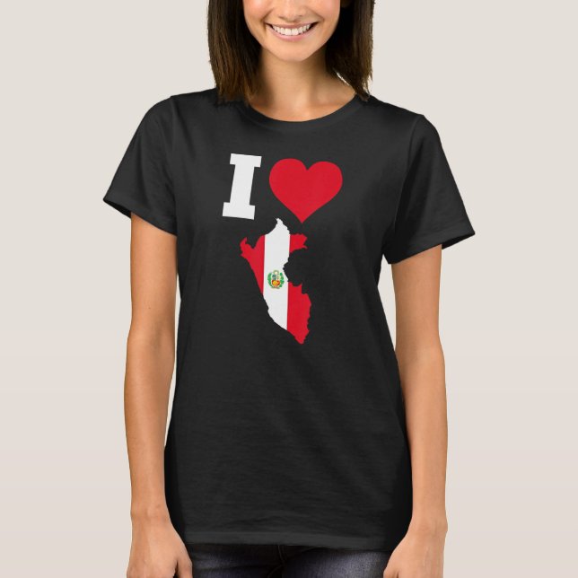 Camiseta Bandera de Perú que amo a Perú (Anverso)