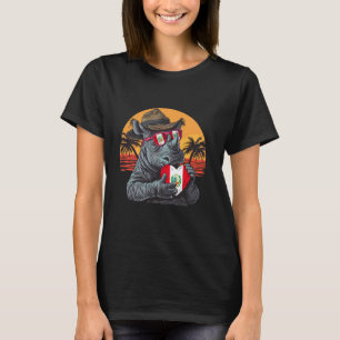 Camiseta Bandera de Perú Rinoceronte Corazón Atardecer Raíc