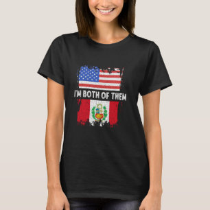 Camiseta Bandera de Perú USA América Soy Ambos Peruanos Pr