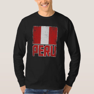 Camiseta Bandera de Perú Vintage Retro Orgullo Peruano