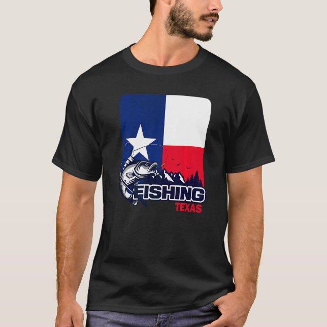 Camiseta Bandera De Pesca De Texas En Texas (Anverso)