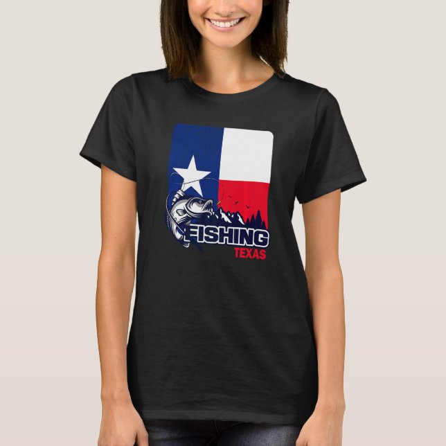 Camiseta Bandera De Pesca De Texas En Texas (Anverso)