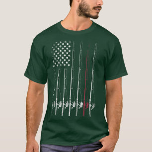Camiseta Bandera de pescadores norteamericanos que pescan a
