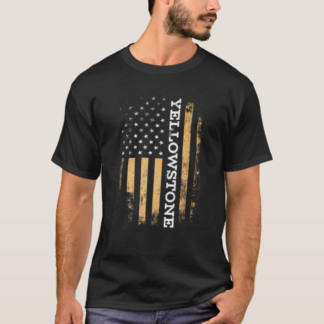 Camiseta Bandera de Piedra Amarilla Bandera Estadounidense  (Anverso)