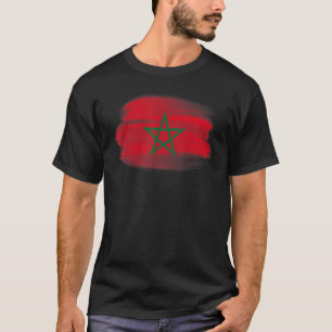 Camiseta Bandera de pincel de Marruecos