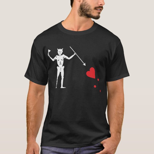 Camiseta Bandera de pirata Blackbeard, Edward Teach (Anverso)