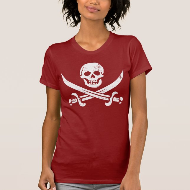 Camiseta Bandera de pirata de Juan Rackham (calicó Jack) (Anverso)