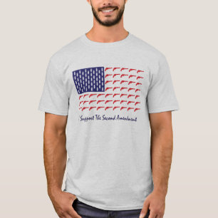 Camiseta Bandera de Pistol-Guns-Americana