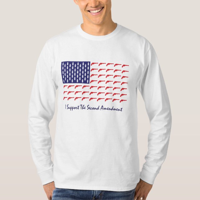 Camiseta Bandera de Pistol-Guns-Americana (Anverso)