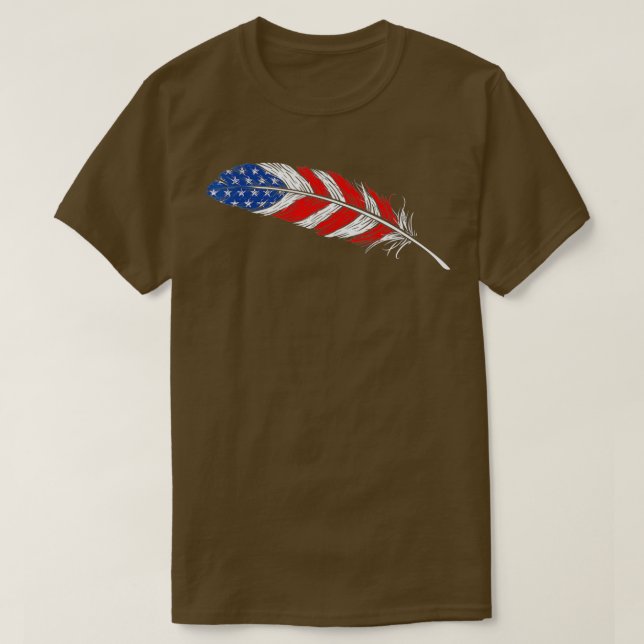 Camiseta Bandera de plumas nativas norteamericanas Veterano (Diseño del anverso)