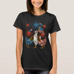 Camiseta Bandera de pollo de Estados Unidos Patriótica 4 de