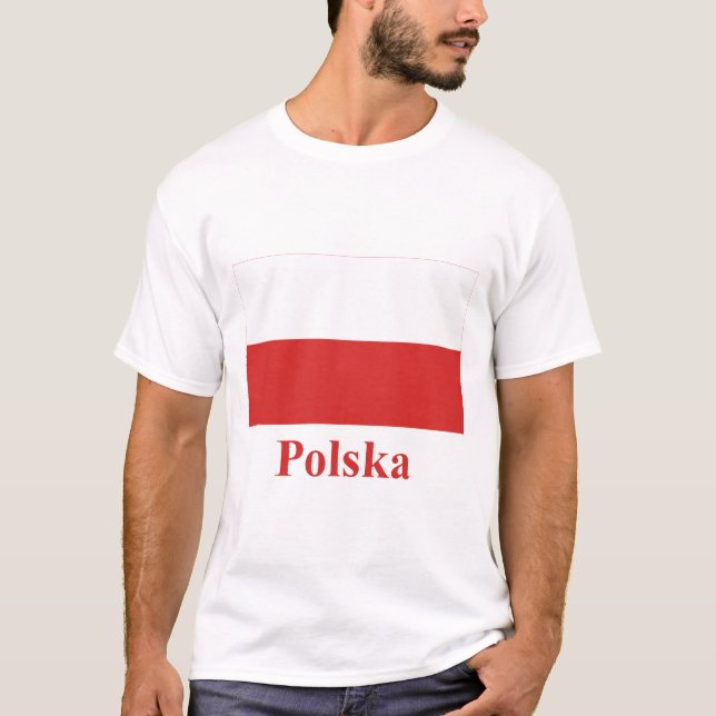 Camiseta Bandera de Polonia con nombre en polaco (Anverso)