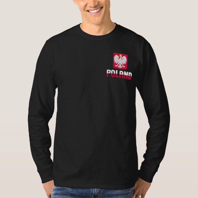 Camiseta Bandera de Polonia y Patriótico del Escudo de Arma (Anverso)