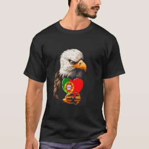 Camiseta Bandera de Portugal Águila Corazón Orgullo Portugu