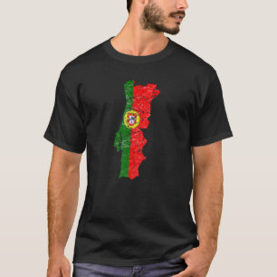 Camiseta Bandera de Portugal con mapa portugués con gráfico