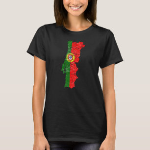 Camiseta Bandera de Portugal con mapa portugués con gráfico