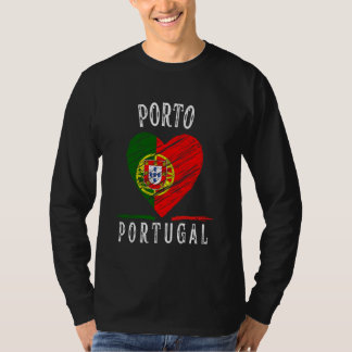 Camiseta Bandera de Portugal Corazón Ciudad de Porto