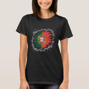 Camiseta Bandera de Portugal Corazón Raíces Portuguesas