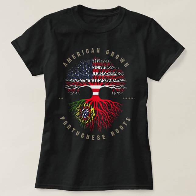 Camiseta Bandera de Portugal cultivada en Estados Unidos (Diseño del anverso)