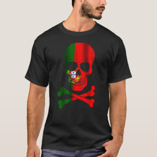 Camiseta Bandera de Portugal Diseño Bandera de Cráneo Portu