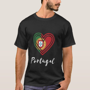 Camiseta Bandera de Portugal Orgullo cardíaco Bandera portu