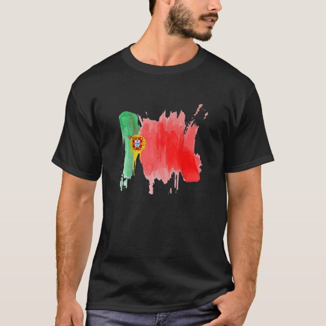 Camiseta Bandera De Portugal Para Hombres Portugueses (Anverso)