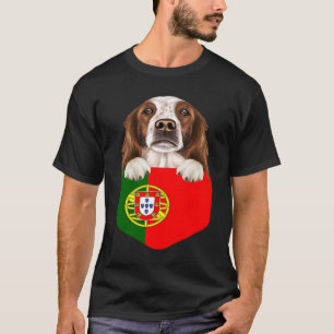Camiseta Bandera de Portugal Perro irlandés, rojo y blanco,