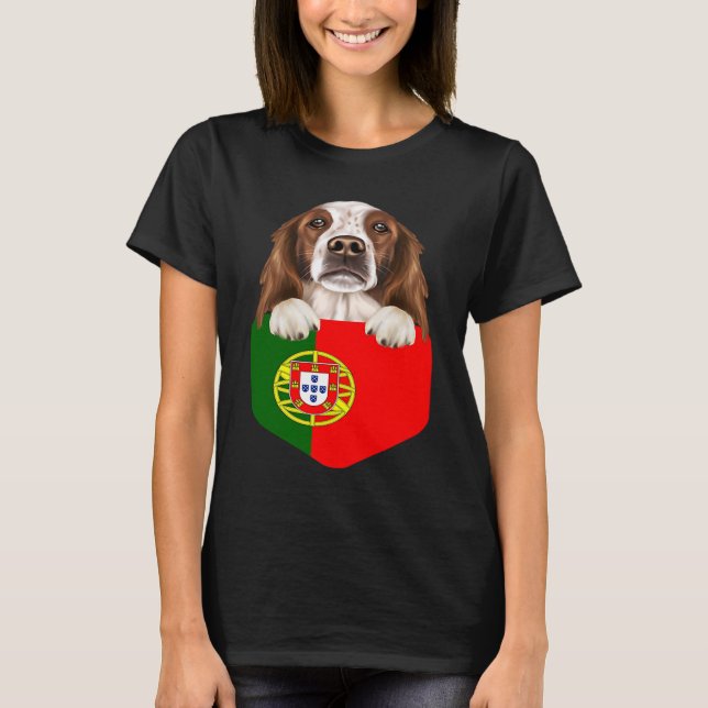 Camiseta Bandera de Portugal Perro irlandés, rojo y blanco, (Anverso)