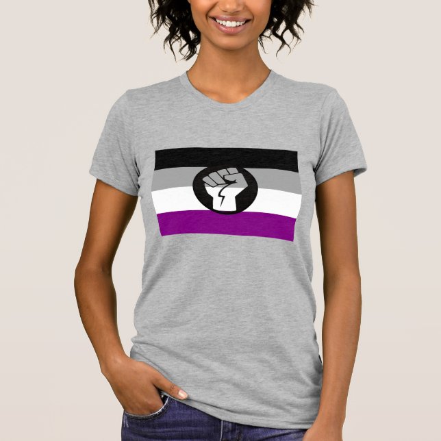 Camiseta Bandera de protesta asexual (Anverso)