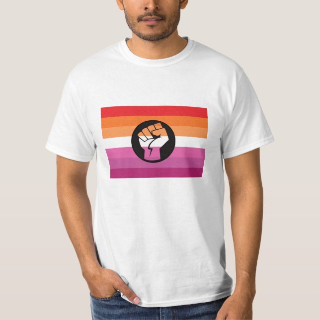 Camiseta Bandera de protesta lésbica (Anverso)