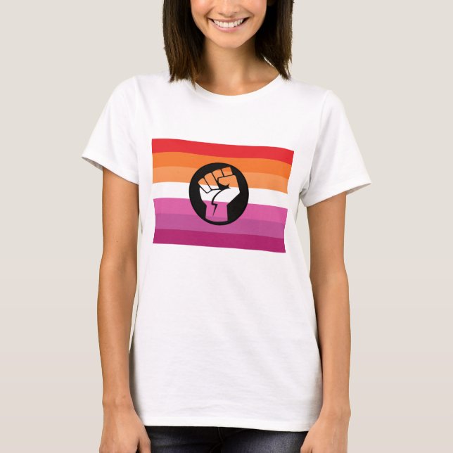 Camiseta Bandera de protesta lésbica (Anverso)