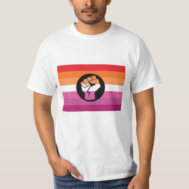 Camiseta Bandera de protesta lésbica (Anverso)