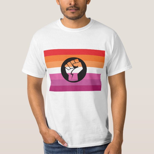 Camiseta Bandera de protesta lésbica (Anverso)