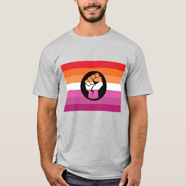 Camiseta Bandera de protesta lésbica (Anverso)