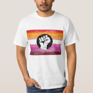 Camiseta Bandera de protesta pintada lesbiana