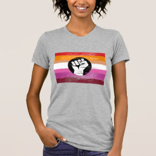 Camiseta Bandera de protesta pintada lesbiana