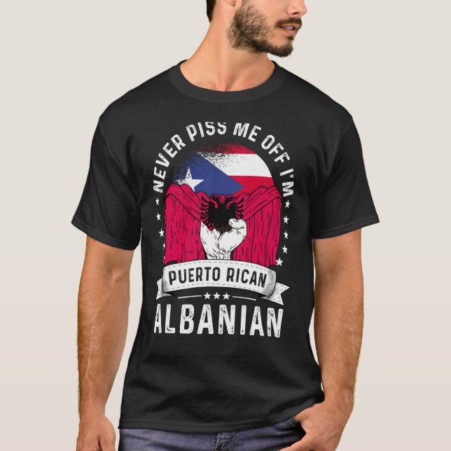 Camiseta Bandera de Puerto Rico Albania crece orgullo de hu (Anverso)