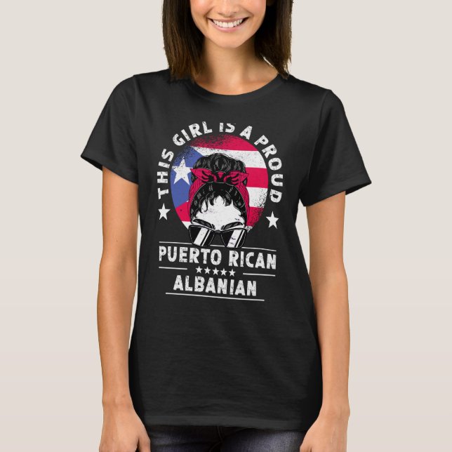 Camiseta Bandera de Puerto Rico Albania Grosera orgullo de  (Anverso)