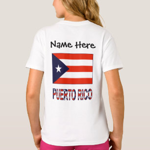 Camiseta Bandera de Puerto Rico Azul Personalización