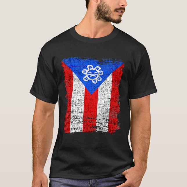 Camiseta Bandera de Puerto Rico - Boricua - Herencia Hispan (Anverso)