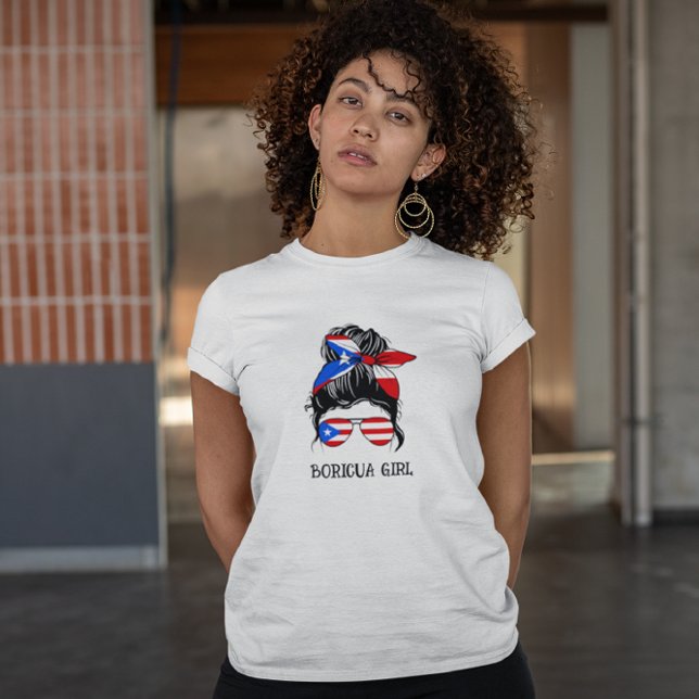 Camiseta Bandera de Puerto Rico buricua Chica (boricua girl puerto rico girl shirt)