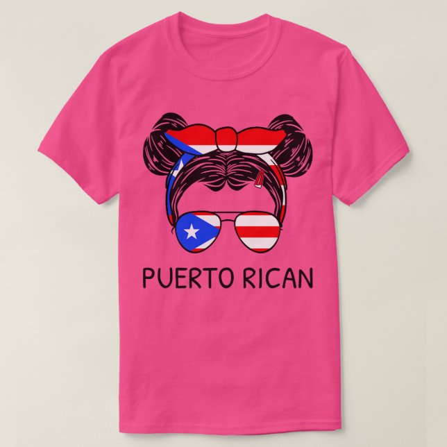 Camiseta Bandera de Puerto Rico Chica puertorriqueño con de (Diseño del anverso)