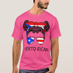 Camiseta Bandera de Puerto Rico Chica puertorriqueño con de