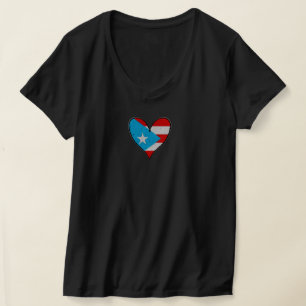 Camiseta Bandera de Puerto Rico   Corazón Boricua, Puerto R