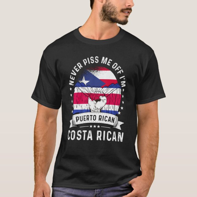 Camiseta Bandera de Puerto Rico Costa Rica crece orgullo (Anverso)