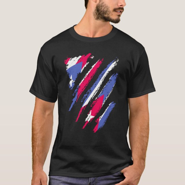 Camiseta Bandera de Puerto Rico Cuba aumenta la franja por  (Anverso)