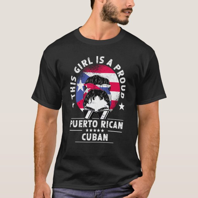 Camiseta Bandera de Puerto Rico Cuba Grove el orgullo de la (Anverso)