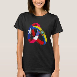 Camiseta Bandera de Puerto Rico Ecuador Anillo de Crecimien